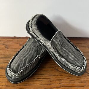 Sanuk Chiba Slip-on Loafers Men's 8 Shoes SMF1047 Black Grey Beach Surfer